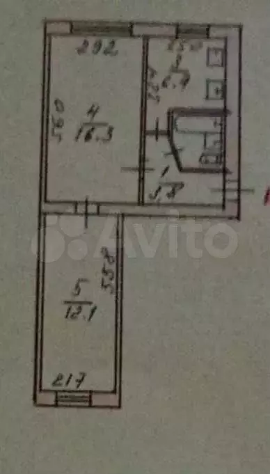 2-к. квартира, 42 м, 1/5 эт. - Фото 0