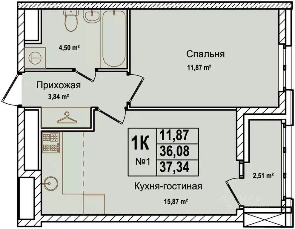 1-к кв. Нижегородская область, Нижний Новгород ул. Красных Зорь, 23Д ... - Фото 0