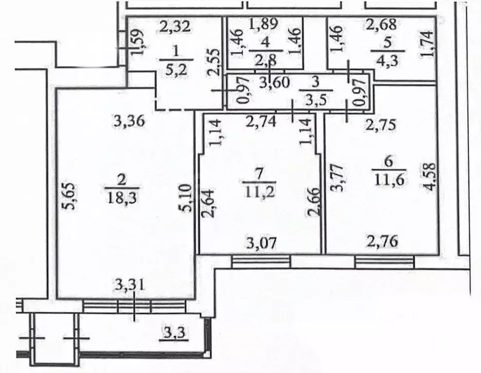 3-к кв. Удмуртия, Ижевск ул. Холмогорова, 89 (60.2 м) - Фото 1