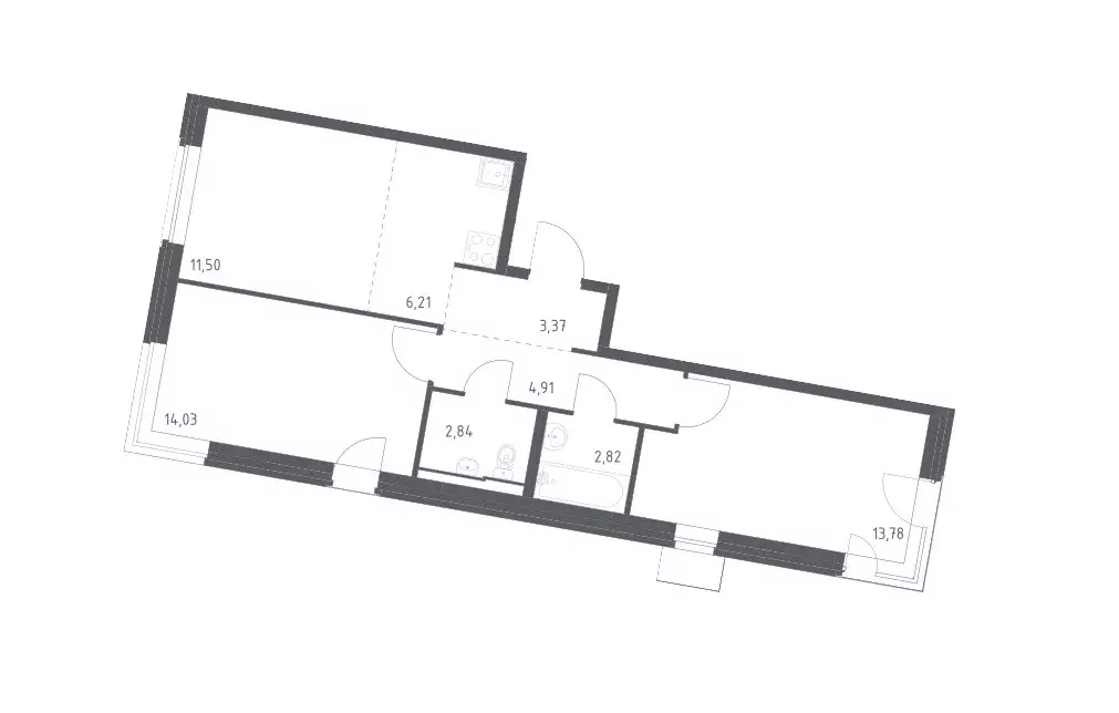 Продаётся 2-к квартира, 59.46 м - Фото 0