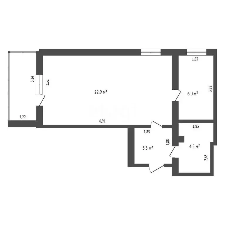 1-комнатная квартира: Благовещенск, Зейская улица, 323 (38.1 м) - Фото 1