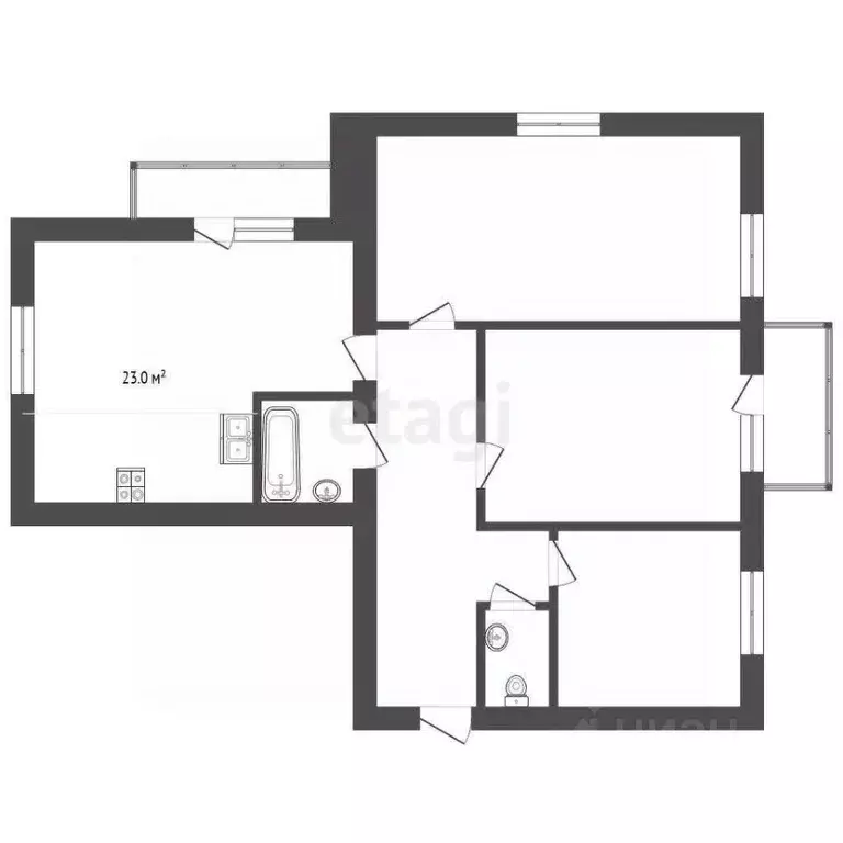 3-к кв. Вологодская область, Вологда наб. 6-й Армии, 43А (82.2 м) - Фото 1