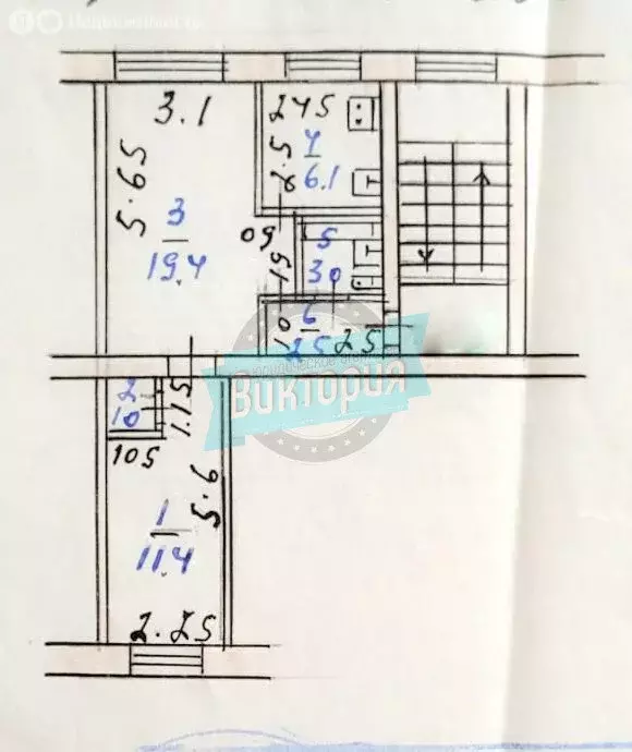 2-комнатная квартира: Мценск, Красноармейская улица, 25 (43.4 м) - Фото 1