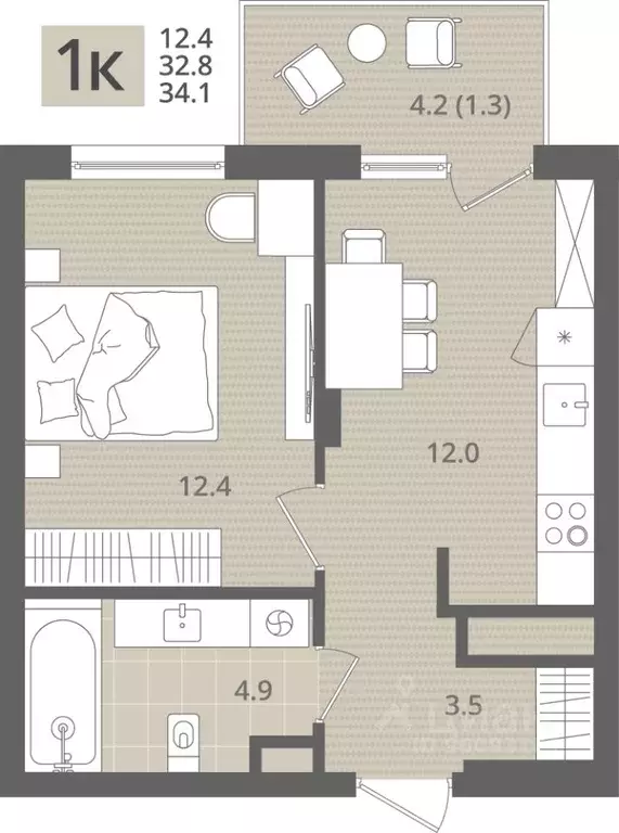 1-к кв. Калининградская область, Пионерский пос. Рыбное, Мо ре жилой ... - Фото 1