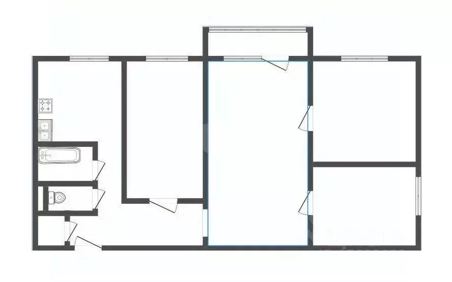 4-к кв. Кемеровская область, Прокопьевск ул. Обручева, 34 (60.1 м) - Фото 1
