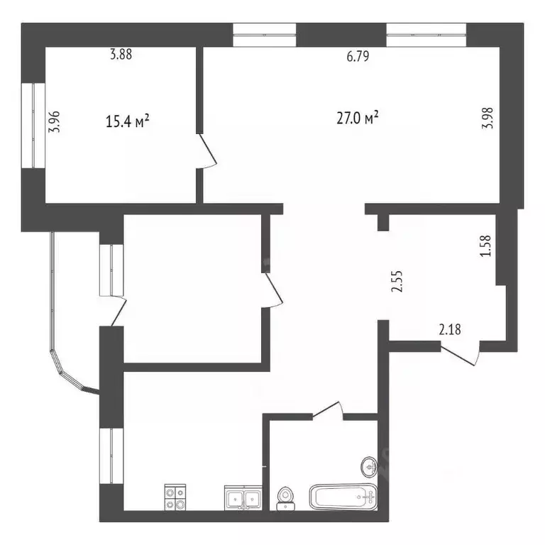 3-к кв. Тюменская область, Тюмень ул. Николая Федорова, 18 (92.6 м) - Фото 1