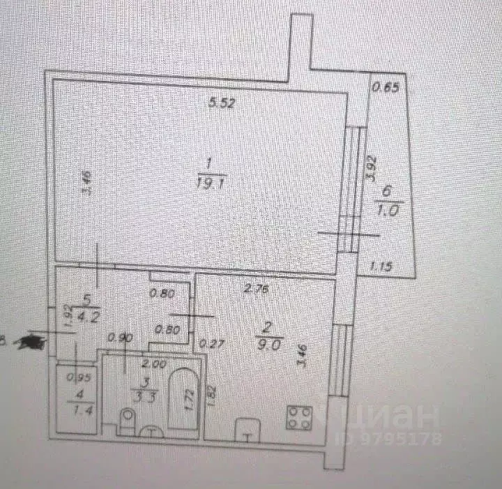 1-к кв. Татарстан, Казань ул. Гаврилова, 12 (33.0 м) - Фото 1