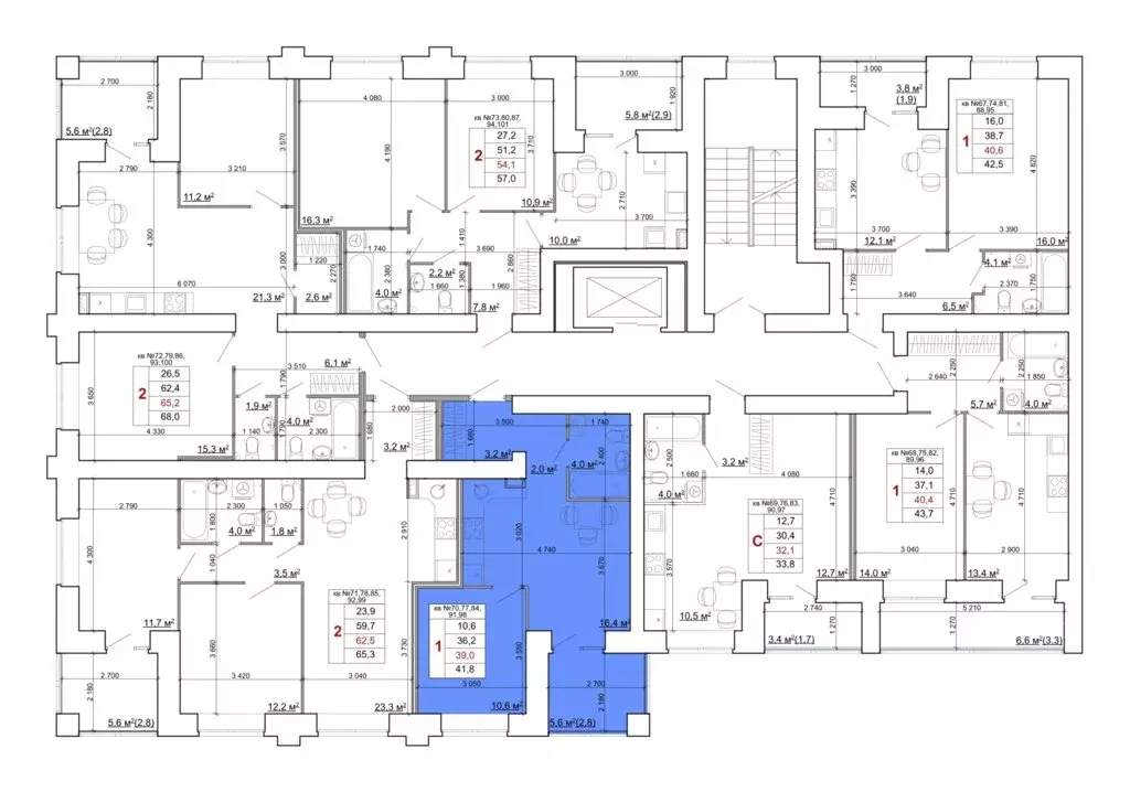 1-комнатная квартира: Кострома, Центральный район (41.8 м) - Фото 2