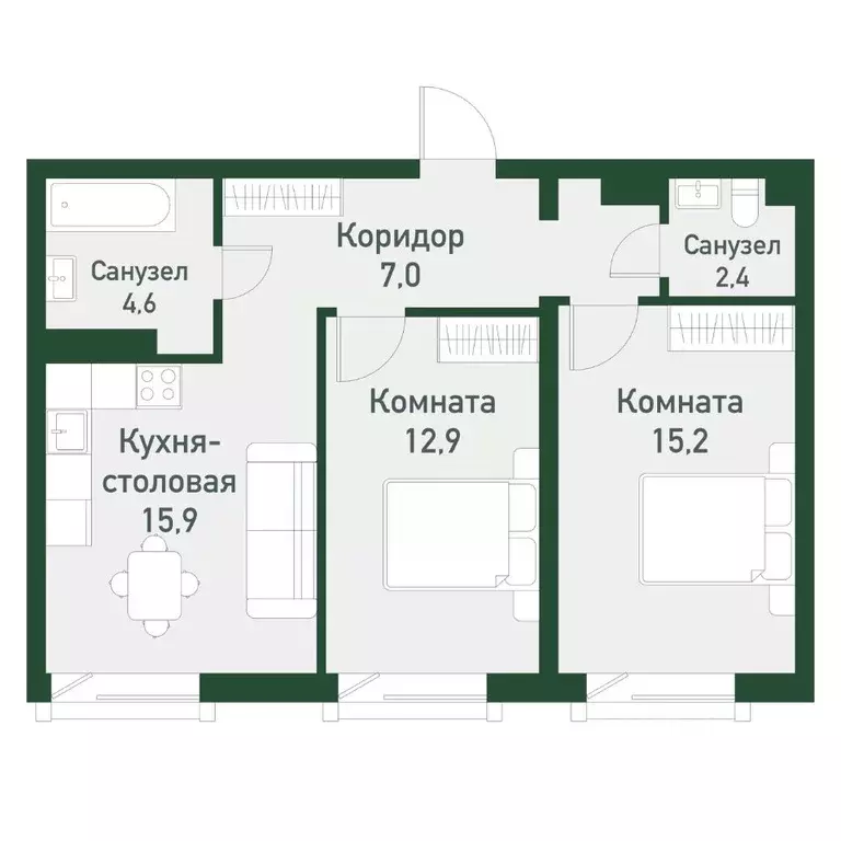 2-к кв. Челябинская область, Челябинский городской округ, пос. ... - Фото 0