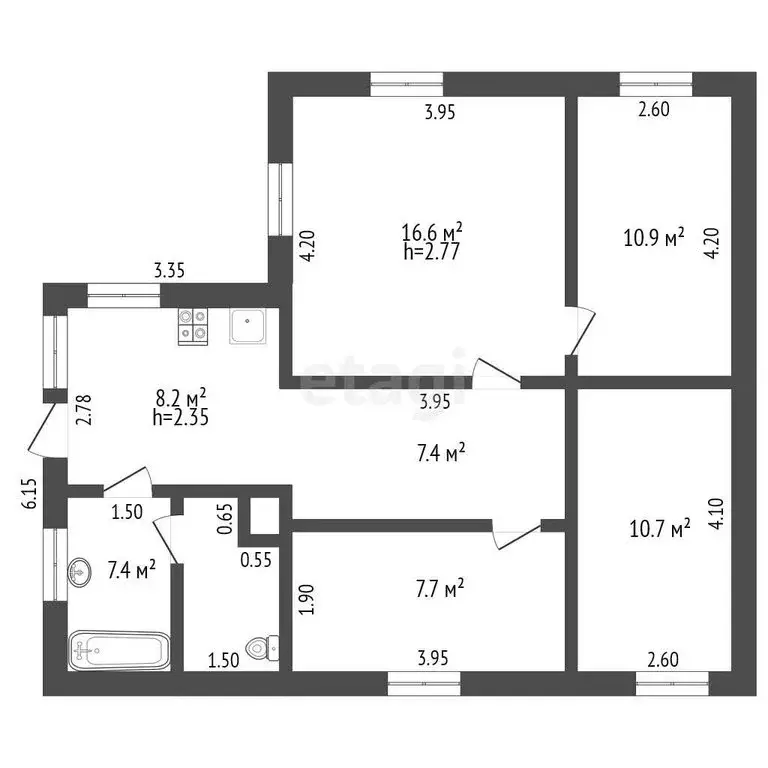 Дом в Ишим, улица Степана Разина (68.9 м) - Фото 1