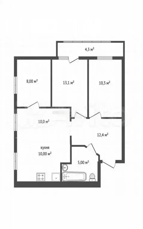 3-к. квартира, 73 м, 3/9 эт. - Фото 0