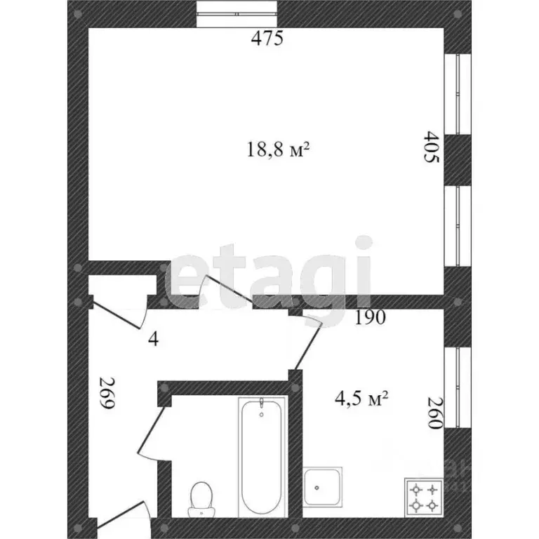 1-к кв. Вологодская область, Череповец ул. Ленина, 110 (36.3 м) - Фото 1