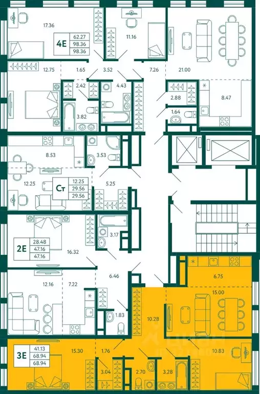 2-к кв. Башкортостан, Уфа Зеленая Роща жилрайон, Терле Парк жилой ... - Фото 2