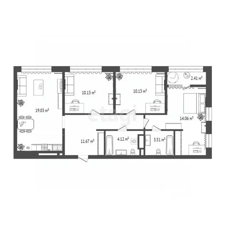 3-к кв. Тюменская область, Тюмень Рощино мкр, ул. Александра ... - Фото 2