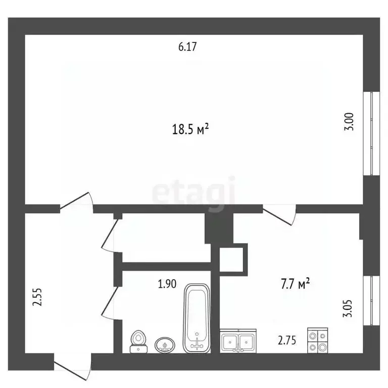 1-к кв. Удмуртия, Ижевск Кирзаводская ул., 6А (35.2 м) - Фото 2