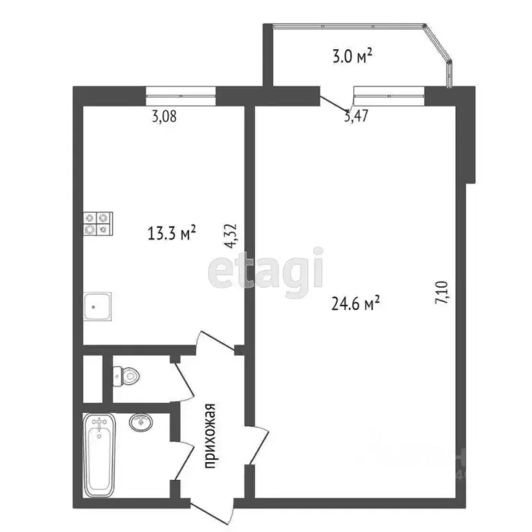 1-к кв. Тюменская область, Тюмень Севастопольская ул., 4 (50.0 м) - Фото 2