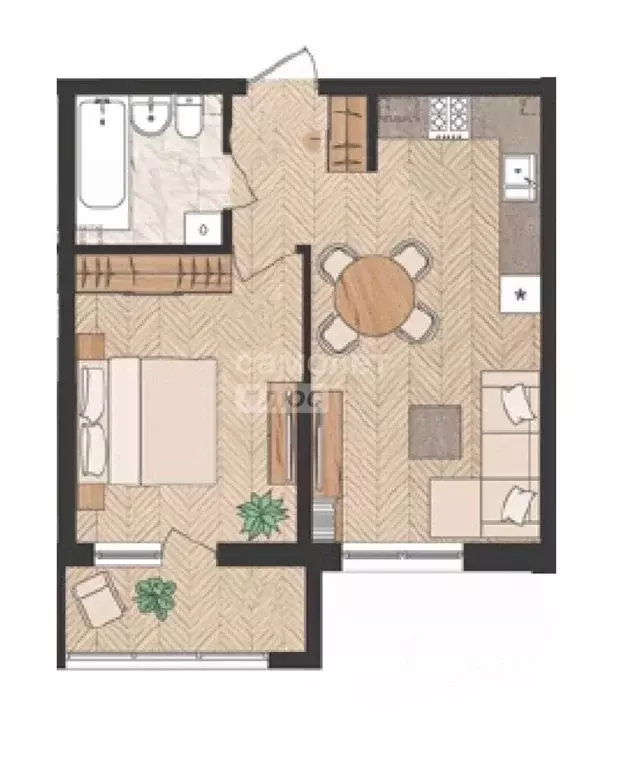 1-к кв. Краснодарский край, Новороссийск Цемдолина тер., ул. Ф.Я. ... - Фото 2