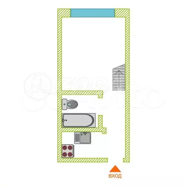 Квартира-студия, 18 м, 1/10 эт. - Фото 0