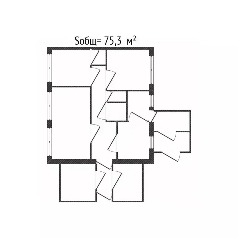 3-к кв. Брянская область, Жуковский муниципальный округ, д. Леденево ... - Фото 2