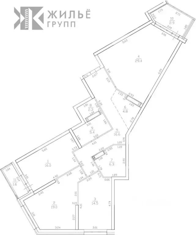 3-к кв. Татарстан, Казань ул. Аметьевская магистраль, 18к5 (115.0 м) - Фото 2