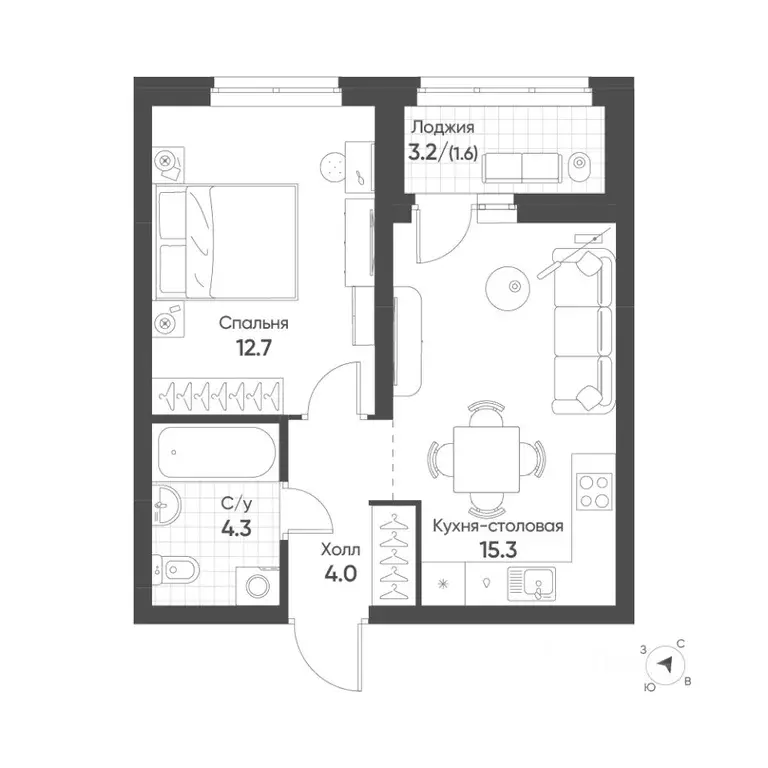 1-к кв. Свердловская область, Екатеринбург Солнечный жилрайон,  (37.9 ... - Фото 1