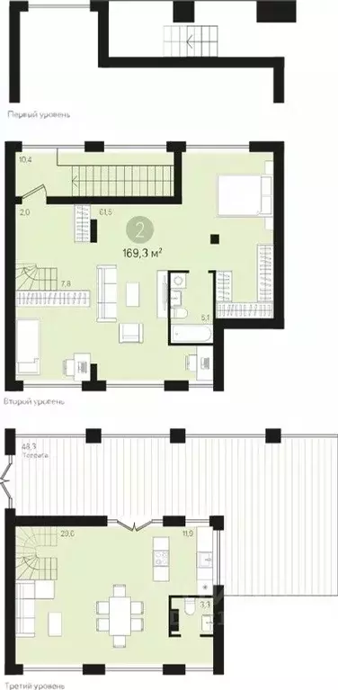 2-к кв. Ханты-Мансийский АО, Сургут Пролетарский просп., с9 (169.31 м) - Фото 0