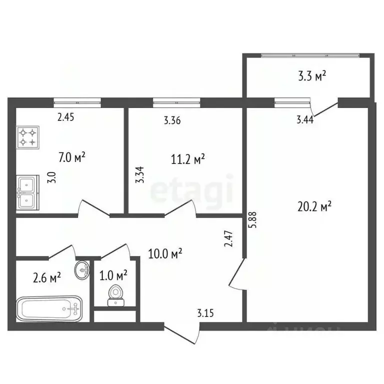 Комната Санкт-Петербург Граничная ул., 21 (20.2 м) - Фото 2