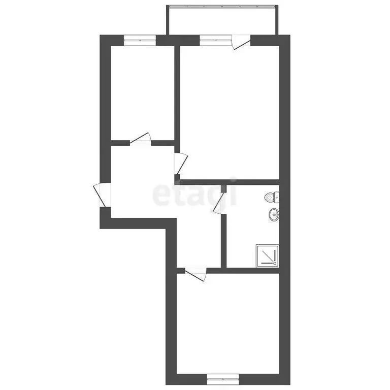 2-комнатная квартира: Ишим, улица Шаронова, 14 (49 м) - Фото 1
