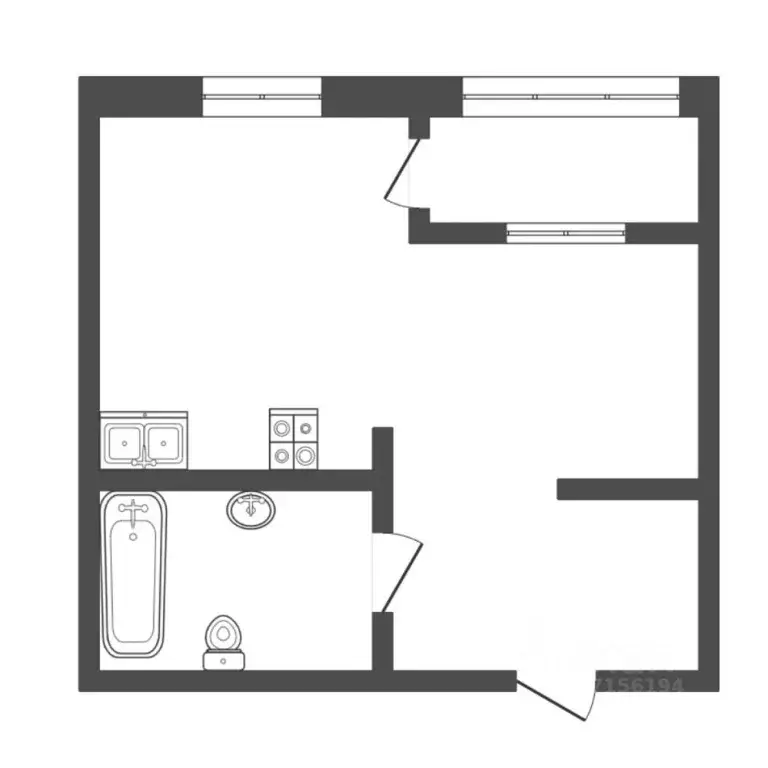 Студия Тюменская область, Тюмень ул. Василия Севергина, 2к3 (32.4 м) - Фото 2