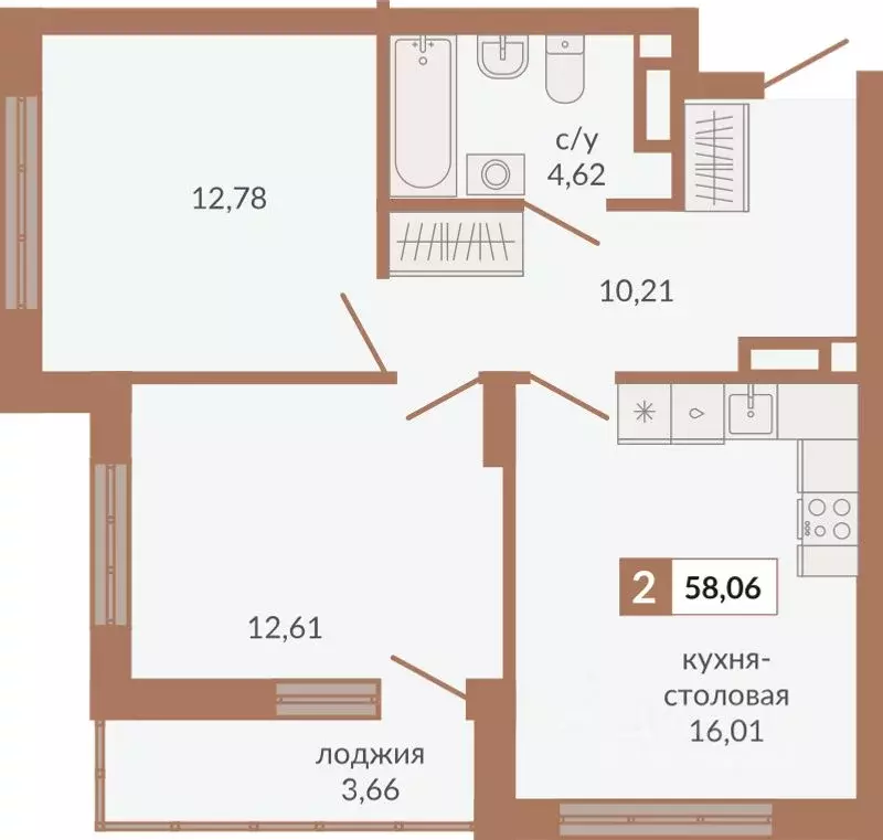2-к кв. Свердловская область, Екатеринбург пер. Старателей (58.06 м) - Фото 0