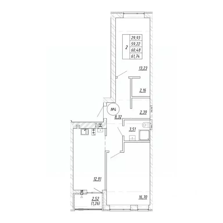 2-к кв. Калининградская область, Зеленоградск  (61.74 м) - Фото 1