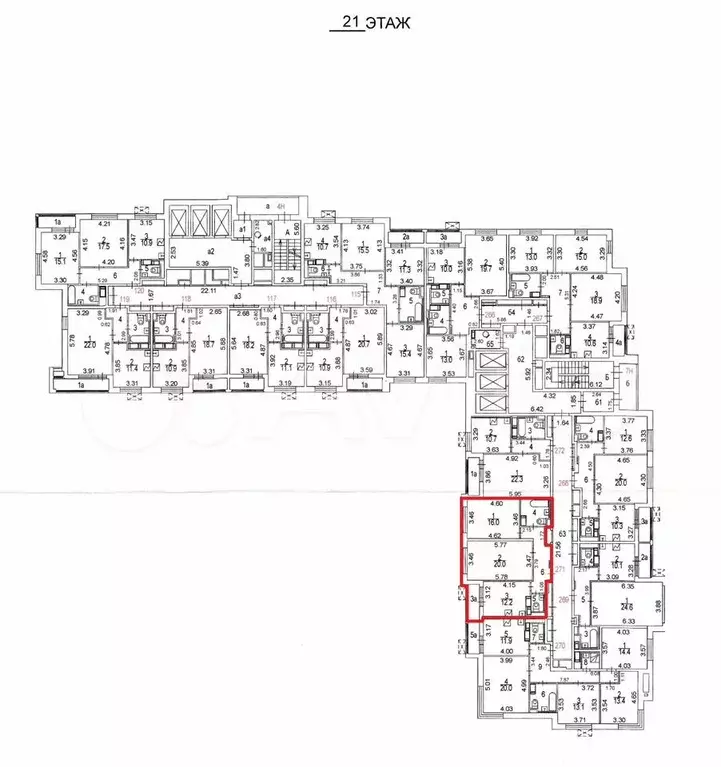 Аукцион: 2-к. квартира, 63,7 м, 21/23 эт. - Фото 0