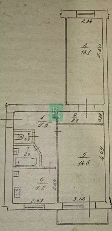 2-к. квартира, 44,8 м, 5/5 эт. - Фото 0