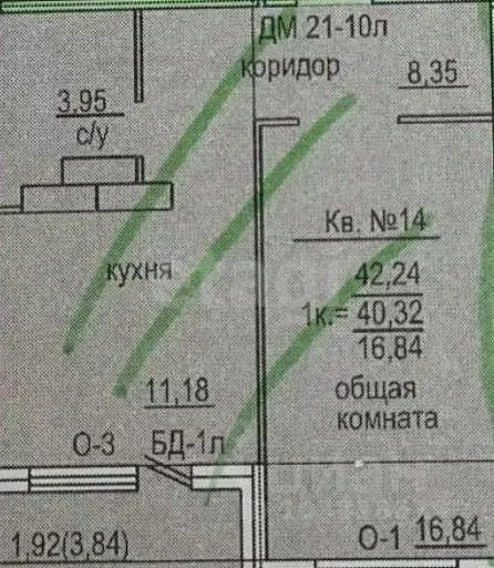 1-к кв. Татарстан, Зеленодольск ул. Ленина, 11к2 (42.24 м) - Фото 1