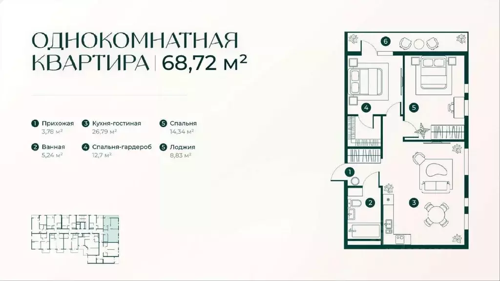 3-к кв. Дагестан, Дербент Новая История жилой комплекс (68.72 м) - Фото 0