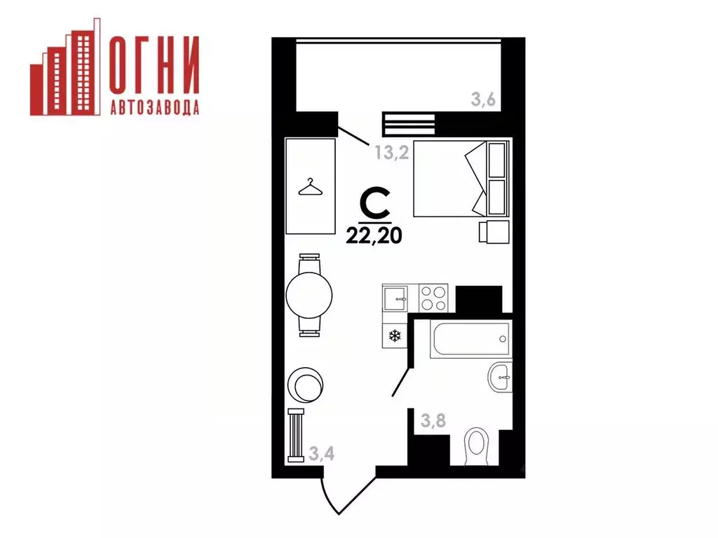 Студия Нижегородская область, Нижний Новгород Коломенская ул., 8к4 ... - Фото 0