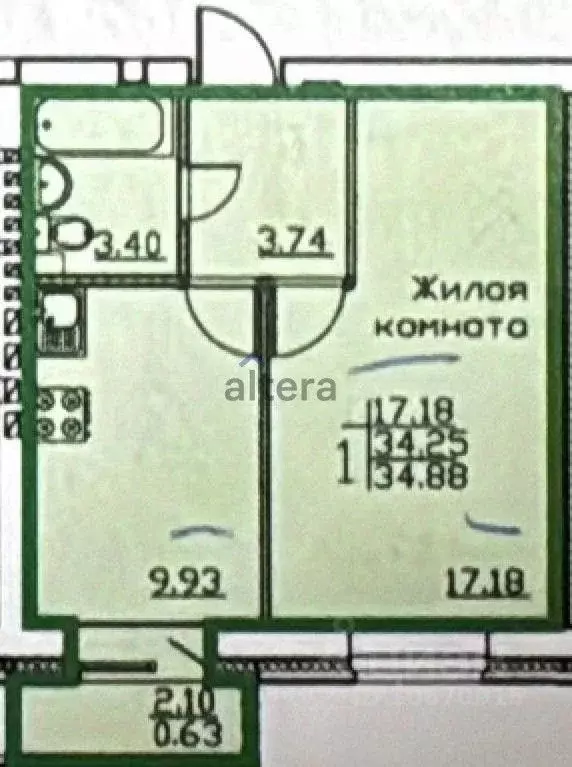 1-к кв. Татарстан, Пестречинский район, Шигалеевское с/пос, с. Новое ... - Фото 2