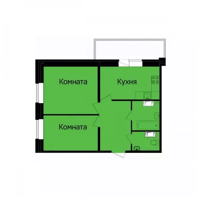 2-к кв. Татарстан, Арск ул. Интернациональная, 13 (63.0 м) - Фото 2