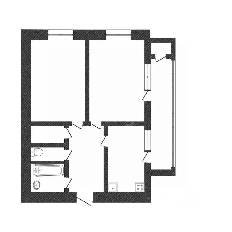 2-к кв. Белгородская область, Белгород ул. Губкина, 16 (49.9 м) - Фото 2