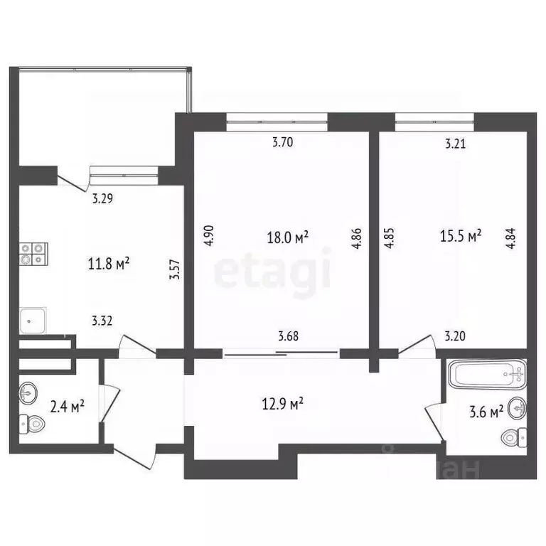 2-к кв. Севастополь просп. Античный, 8В (66.4 м) - Фото 2