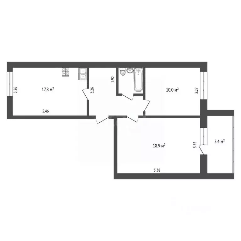 2-к кв. Тюменская область, Тюмень Минская ул., 65к1 (59.6 м) - Фото 1