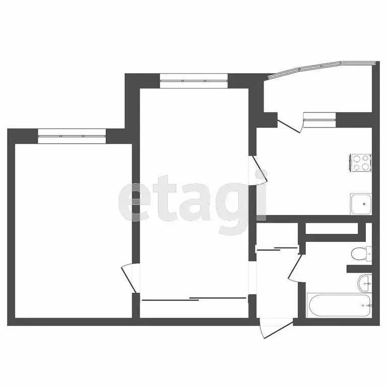 2-комнатная квартира: Тюмень, улица Александра Митинского, 7 (58.5 м) - Фото 1
