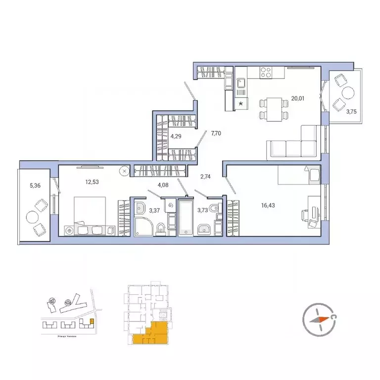 2-к кв. Ленинградская область, Гатчина Въезд мкр, IQ Гатчина жилой ... - Фото 1