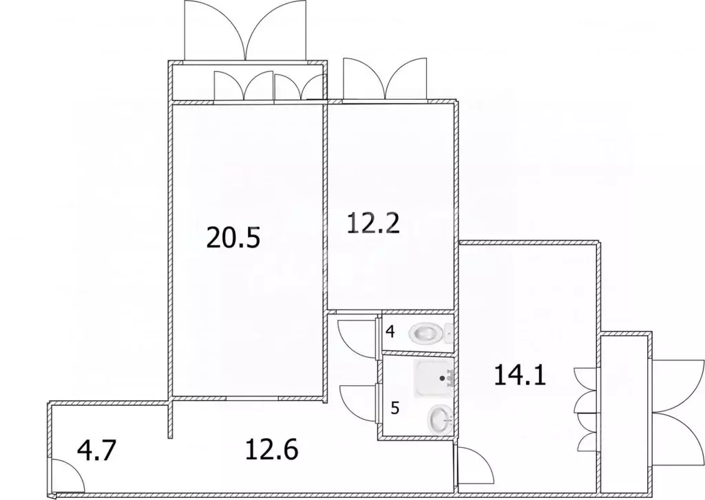 2-к кв. Томская область, Томск Сибирская ул., 117 (69.8 м) - Фото 1