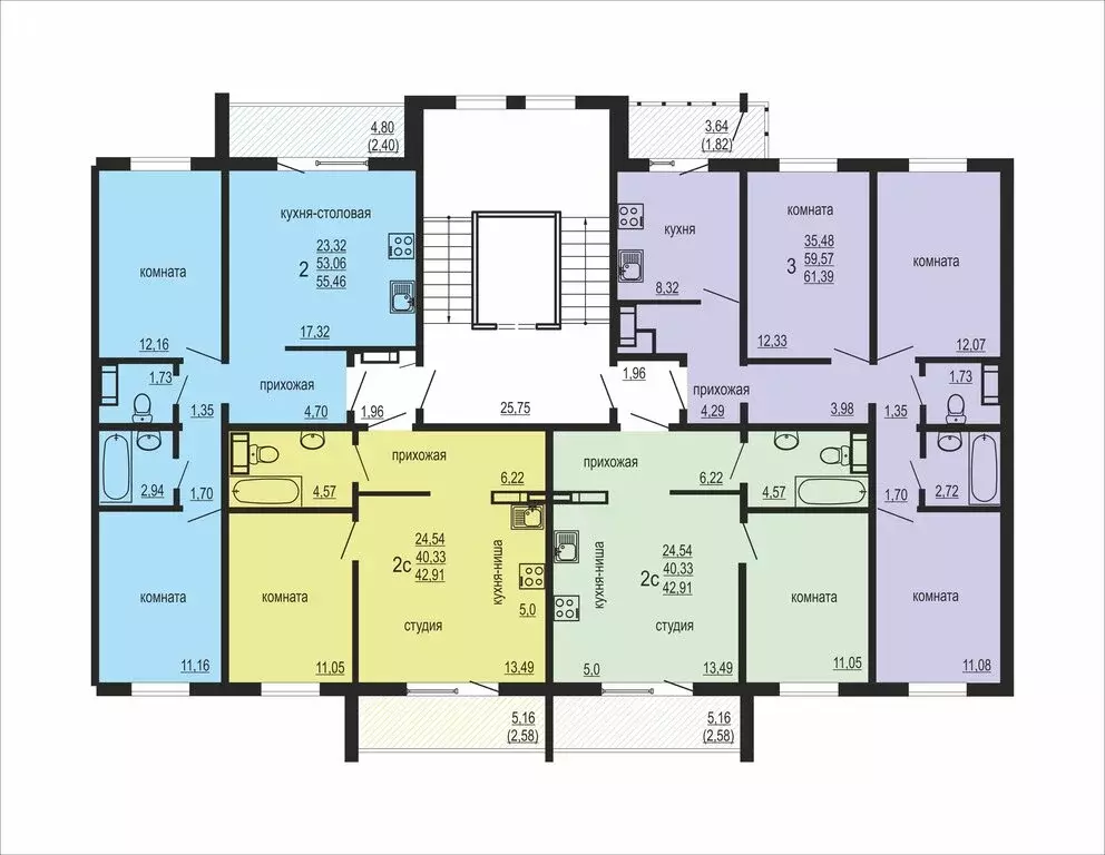 2-комнатная квартира: посёлок Западный, улица Дружбы, 6 (55.46 м) - Фото 2