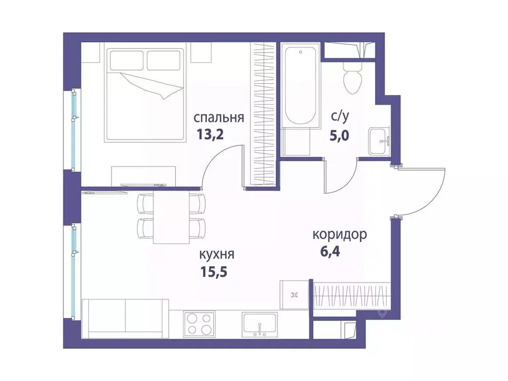 1-к кв. Москва ул. Крузенштерна, 9 (40.1 м) - Фото 0