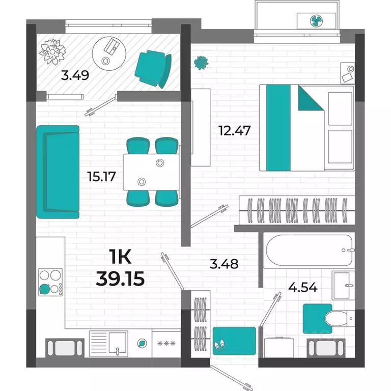 1-к кв. Крым, Евпатория  (39.15 м) - Фото 1