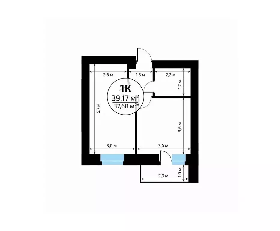 1-к кв. Самарская область, Самара пос. Мехзавод, 1-й кв-л, 50 (39.17 ... - Фото 1