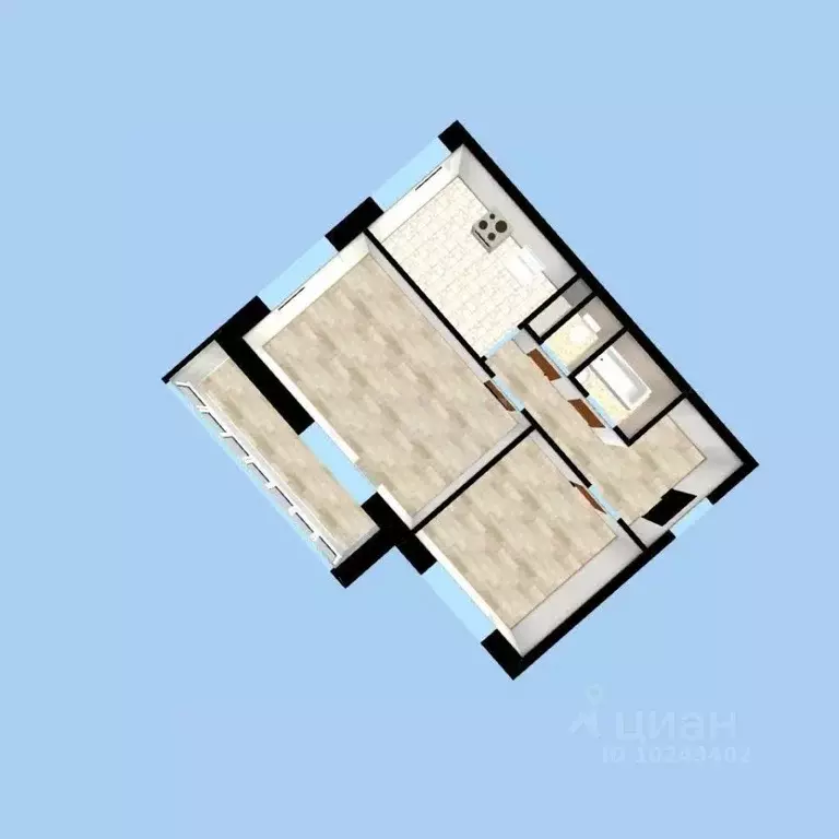2-к кв. Башкортостан, Уфа Дагестанская ул., 10/1 (51.8 м) - Фото 2