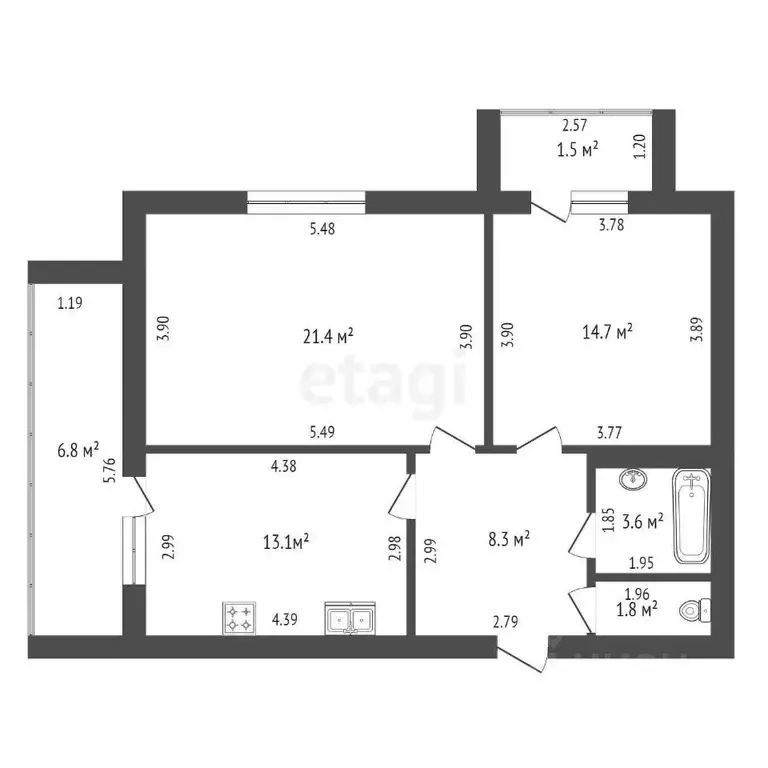 2-к кв. Марий Эл, Йошкар-Ола Красноармейская ул., 98б (71.2 м) - Фото 1